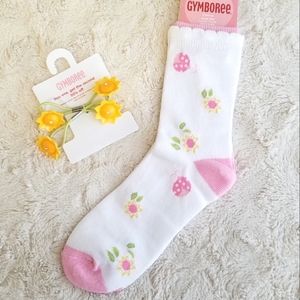 Ladybug and Sunflower socks Sz8 + Sunflower baubles Gymboree Sunflower Fields